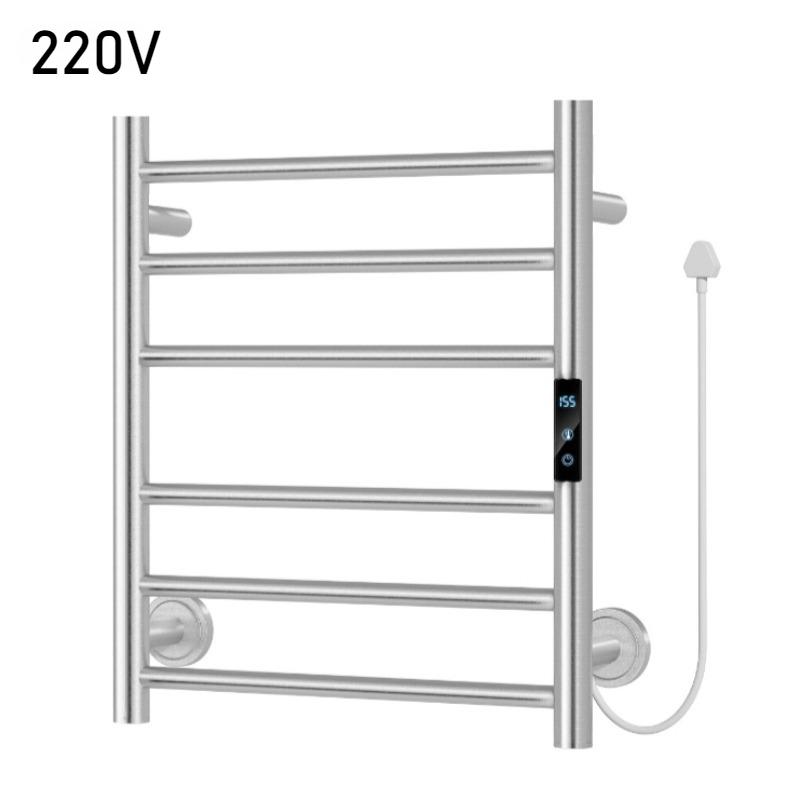 

Stainless Steel Thermal Towel Rack 220v Wall Mounted Electric Heated Towel Rail Digital Display Thermostat Bathroom Furniture US&Right