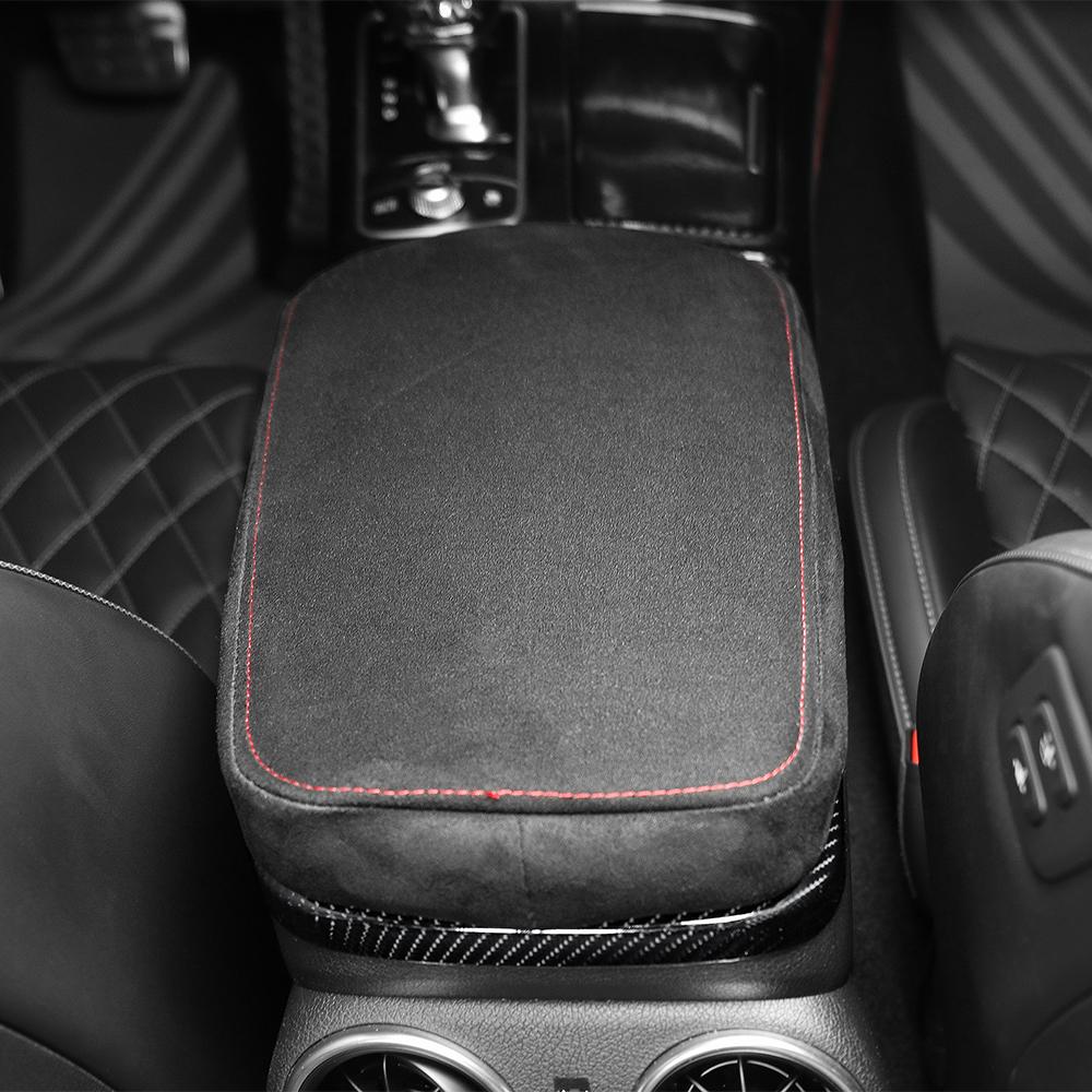 Black Anti-Slip Soft Leather Car Center Console Armrest Pad Cover Fit For Kia Stinger GT 2018 2019 2020 2021 2022 2023