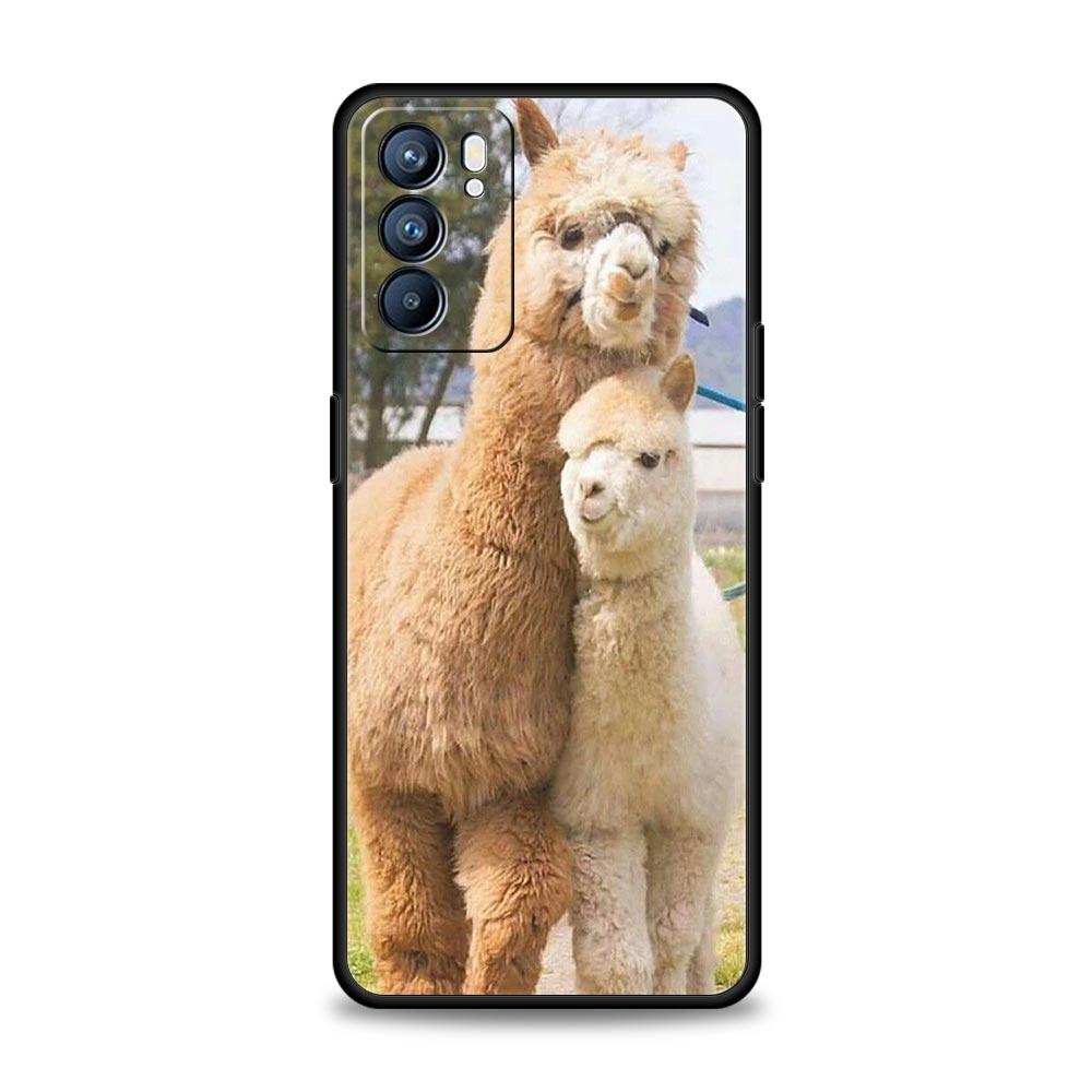 Kawaii Alpaca Lovely Phone Case For Oppo Reno8 Reno7 Reno6 Pro A54 5G Find X6 X5 A53 A52 A9 A15 A95 A17 A16 A76 A57 A31 Cover