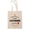 Tote Bag - PLANETEE - Tote Bag « Beloved Seamstress Woman » - Cotton - Beige - Printed In France