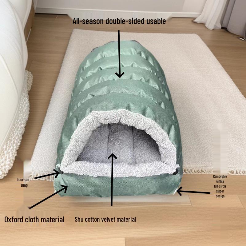 Cat & Small Dog Winter Warm Semi-Closed Nest - Spacious All-Season Sleeping Bag