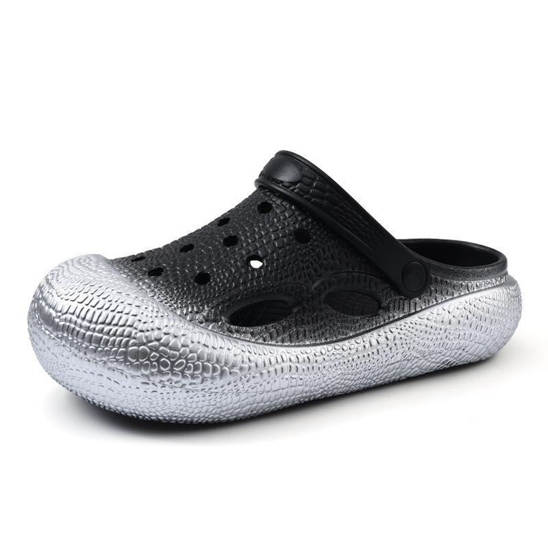 Děrované boty dámské nové letní svrchní nošení zvýšené silné podrážky taška hlava pantofle pro páry protiskluzové duté prodyšné chladné pantofle