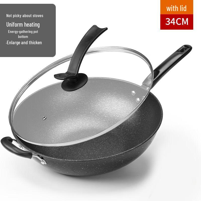 Yoshida Master Non-Stick Iron Wok with Lid