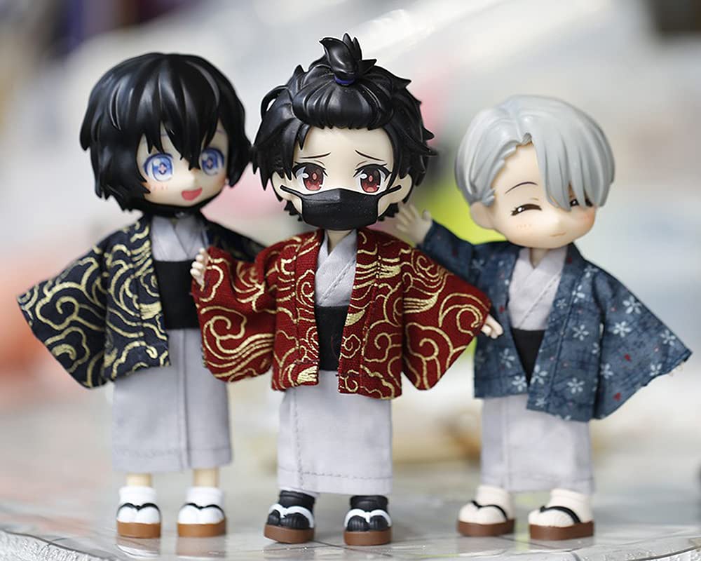 Tenue Taille Obitsu 11 OB11 pour Poupée Obitsu 11cm Corps Japonais 3 Couleurs, Yukata, Kimono, Garçons, Ensemble 3 Pièces, (Type B)