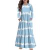 Maxikleid für Mädchen, lässige Urlaubskleider - Langarmkleid mit Taschen für 4-14J