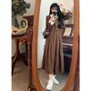 Large size French high-end small fragrant skirt women's early autumn new fat mm thin belly cover with a whole set