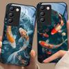 Chinese Wind Fish For Y72 33S 11 03 36 96 Lite 35 16 Iqoo 12 V40 SE 5G 29 40 21 30 X80 Pro Vivo Tempered Glass Phone Case Black