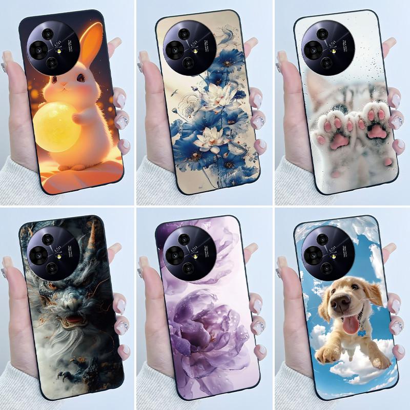 Hülle für TCL 50 NxtPaper 5G / 50 Pro NxtPaper 5G Hülle Luxus Drache Süß Cool Jungen Mädchen Schwarz Matt Weiches Silikon Rückabdeckung