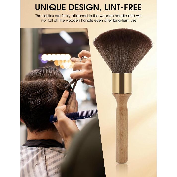 Neck Duster, Large Hair Cutting Neck Duster Brush Long Handle Broken Hair Sweep Brush Soft Neck Face Cleaning Hairbrush Barber Accessories for Salon