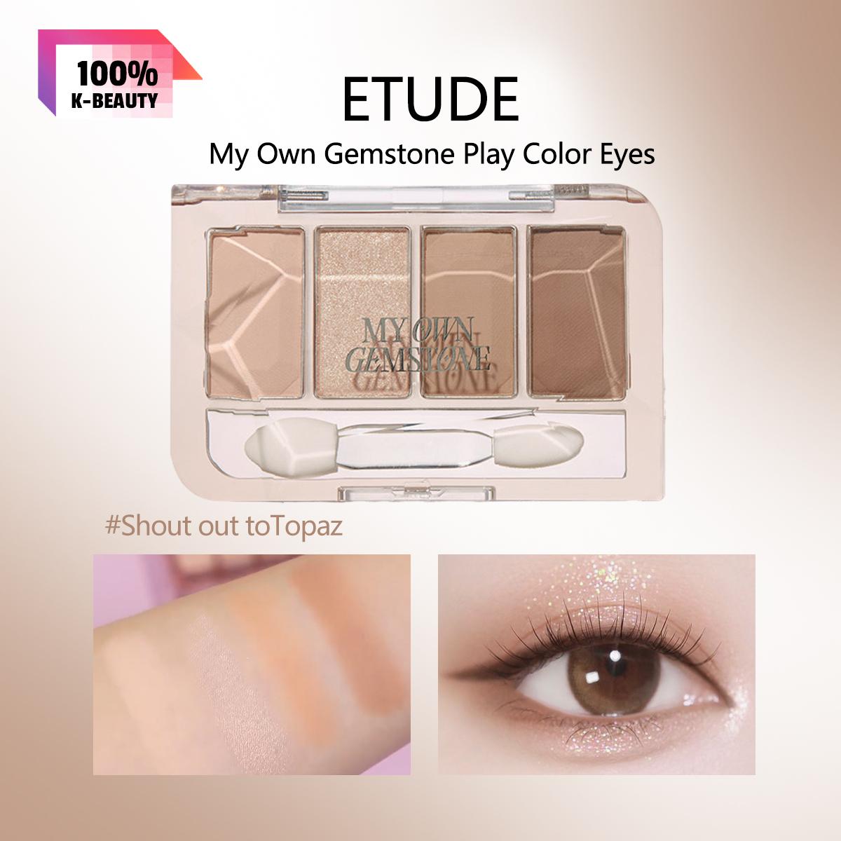 ETUDE My Own Gemstone Play Color Eyes, Inspiré des Pierres de Naissance, Estompable, Longue Tenue, Mini Palette Portable, K-Beauty, Maquillage Coréen Shout Out to Topaz