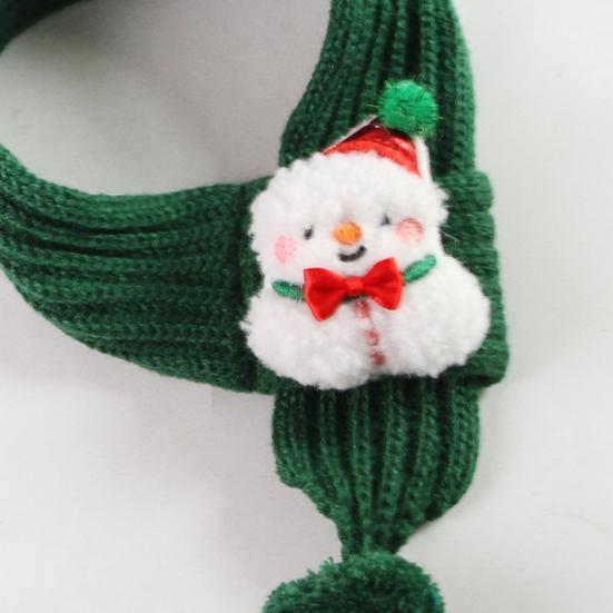 Christmas Pet Scarf Adjustable Size Snowman Santa Claus Xmas Tree Decor Festive Design Pet Cat Knitting Scarf Photo Prop