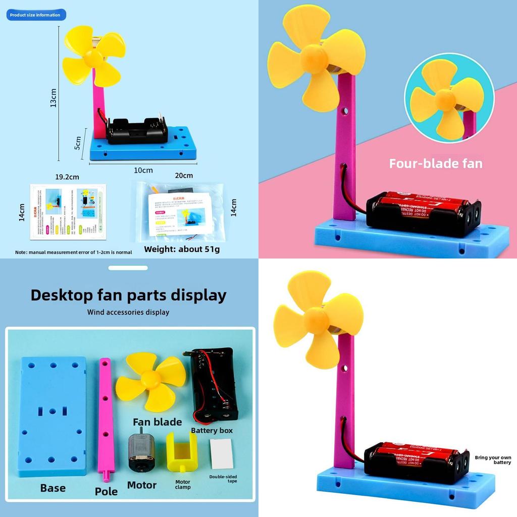 Wissenschaftsexperiment DIY Schreibtischventilator aus ABS-Material für STEM-Kinder Lernspielzeug
