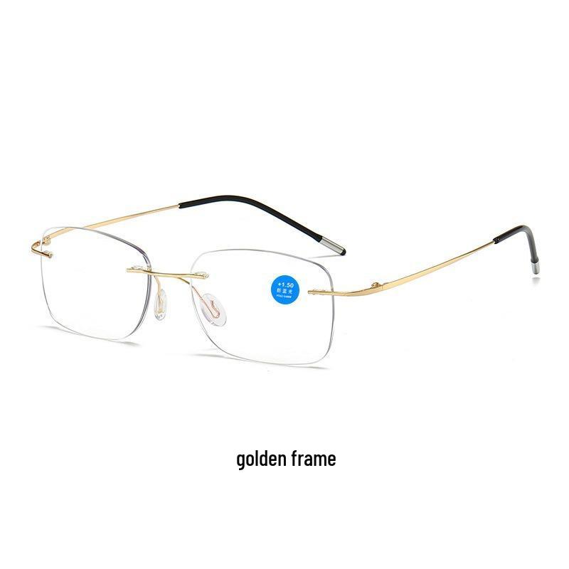 Y62825 Frameless Metal Reading Glasses - Fashionable, Lightweight, Unisex, High-Definition