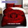 Man Utd Bedding Quilt Set Quilt Cover Pillowcase Home Decoration Birthday Gift (1 * Duvet Cover + 2 * Pillowcase, Without Core)