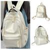 Soft PU Leather Backpack Spacious for College Essential Fashion Solid Color Laptop Daypack for Student and Commuters