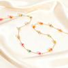 Bohemian Colored Natural Stone Necklace for Women,Gold Plated Stainless Steel O-Chain Necklaces,Fashion Waterproof Jewelry Gifts