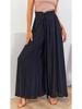 Euro-American Summer Wide-Leg High-Waisted Women's Culottes with Elastic Waistband