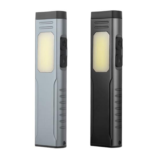 Multi-functional Flashlight with Back Clip USB Rechargeable IPX4 Waterproof Work Lamp Magnetic Portable Outdoor Camping Hiking Emergency Lamp