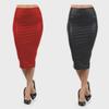European & American High Waist Knee-Length Matte Imitation Leather Skirt