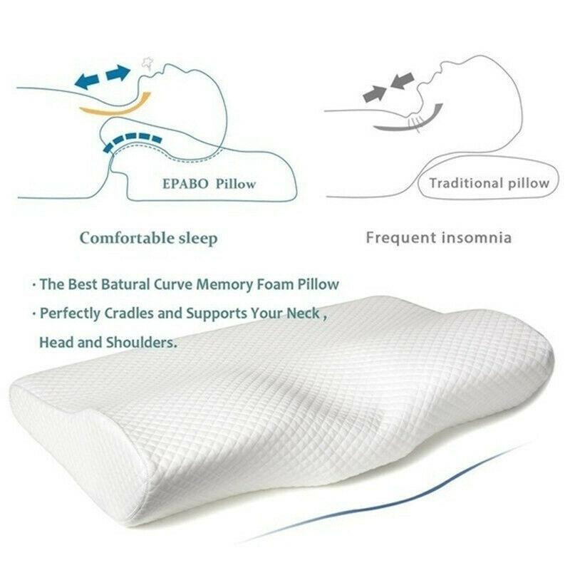 Pdtoweb Slow Rebound Memory Foam Pillow Cervical Contour Pillow For Anti Snore Neck Pain