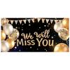Goodbye Decor Confetti Background Farewell Banner Black Background We Will Miss You Sign for Office Decoration Indoor Decoration