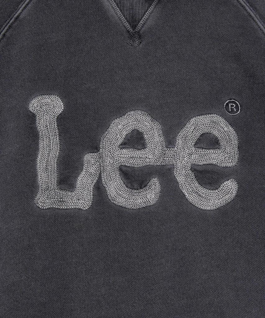LEE Twitch Embroidered Logo Short Sleeve Dyed Sweatshirt Charcoal