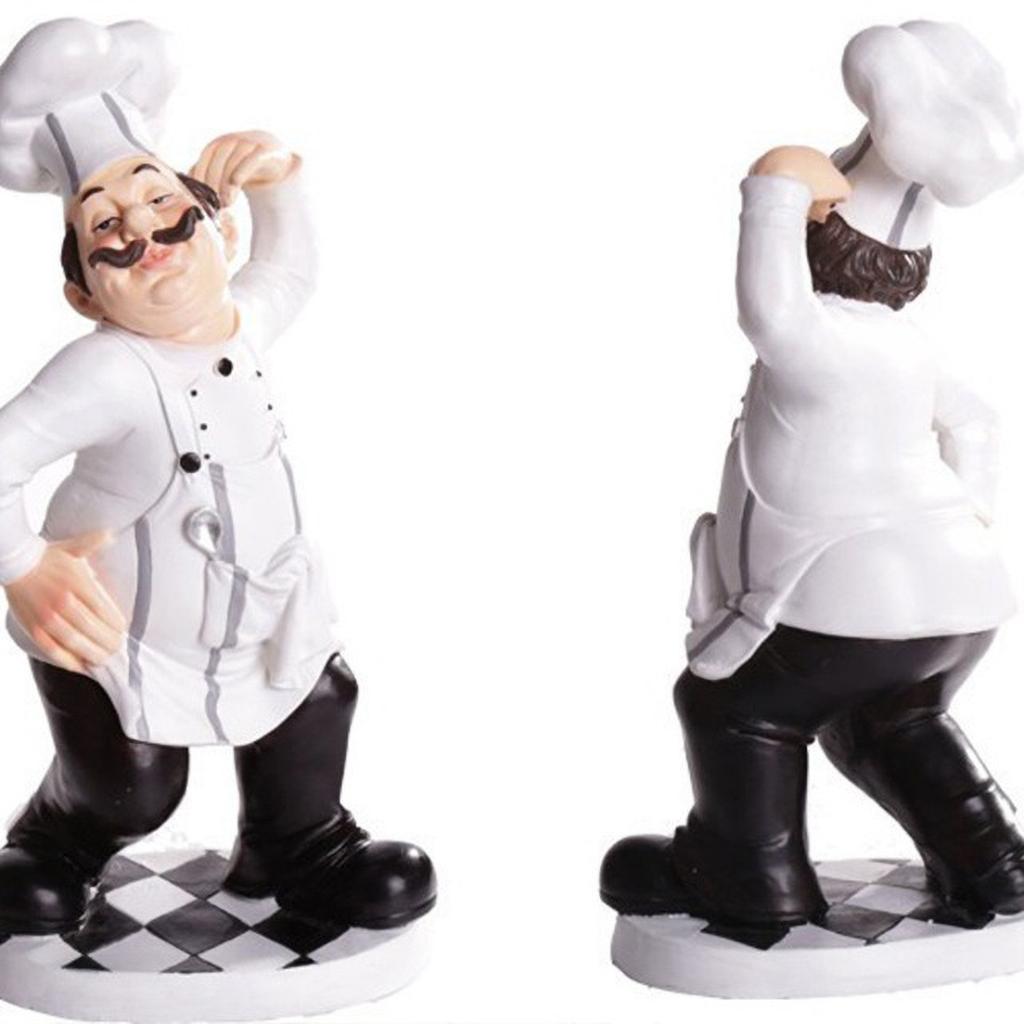 Restaurant Resin Decor - Chef Figurine & Bar Ornaments for Cafe, Commercial Kitchen Decorations Durable Resin Craft