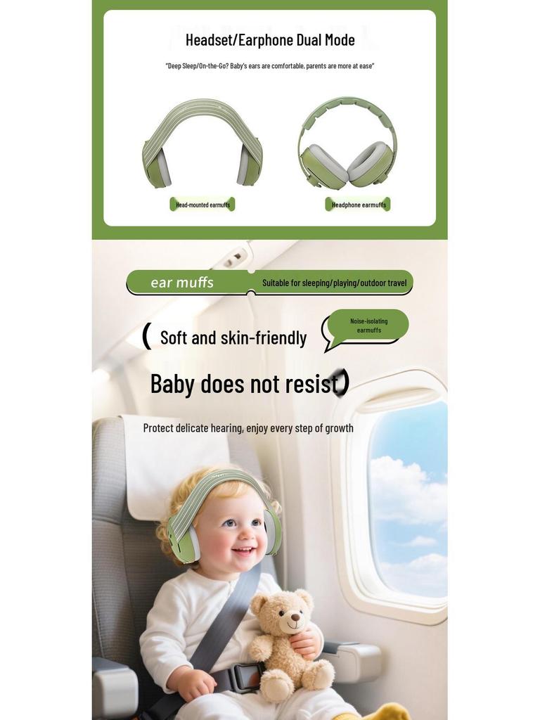 Baby Noise-Canceling Soundproof Earmuffs for Sleep, Fireworks, Airplane, and Concert Hearing Protection