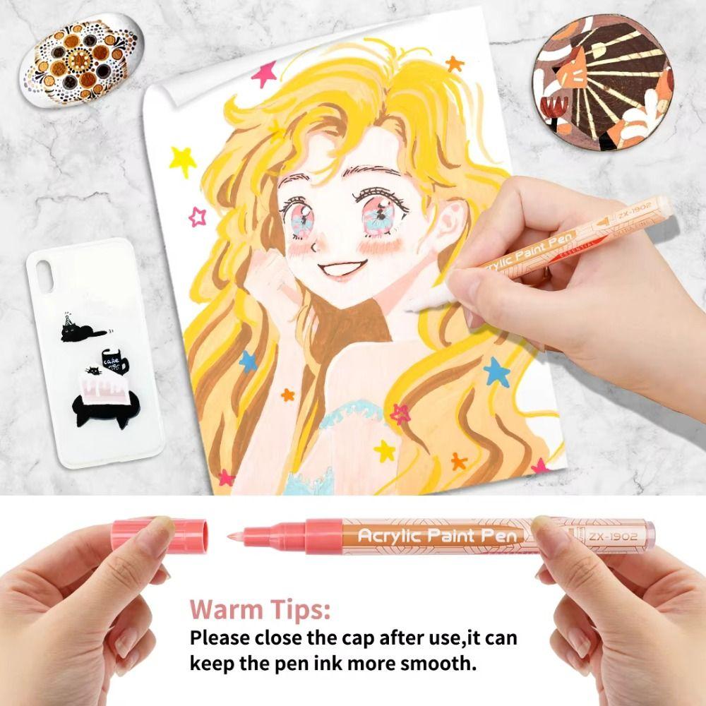 Pro Color Series Acrylic Paint Pens 22 Colors Drawing Colored Pen Art Painting Markers Pens  Rocks