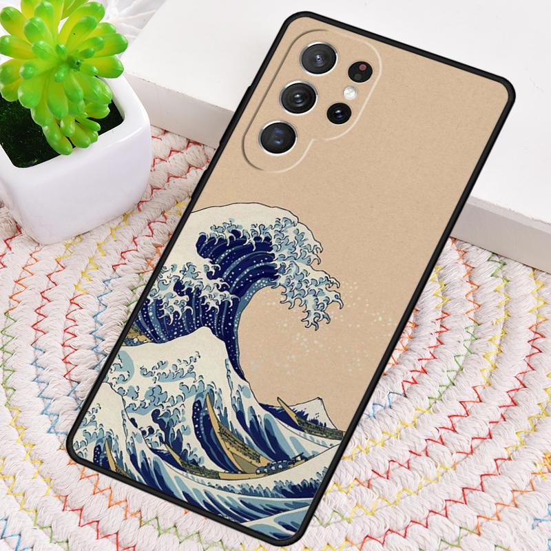 Japanese Wave Art Silicone Phone Case For Samsung Galaxy Note 10 Pro S26 S25 S24 S23 S22 S21 Plus S25Ultra Capa Cover