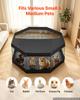 VEVOR Dog Playpen 61 Cm 8 Panels Exercise Pen with Top Cover & Bottom Pad, Indoor Foldable Metal Pet Fence with Door