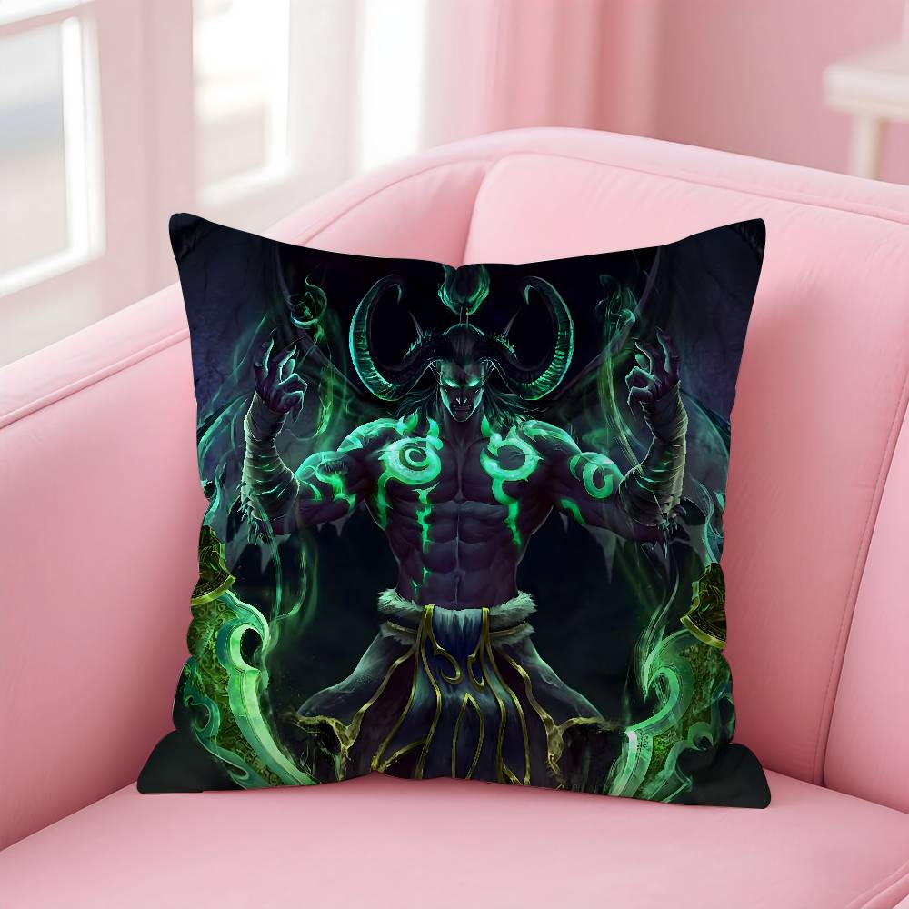 Warcrafts of World W-WOW Pillow Case Pattern Printing Pillowcase Living Room Sofa Cushion Cover Bedroom Room Decor
