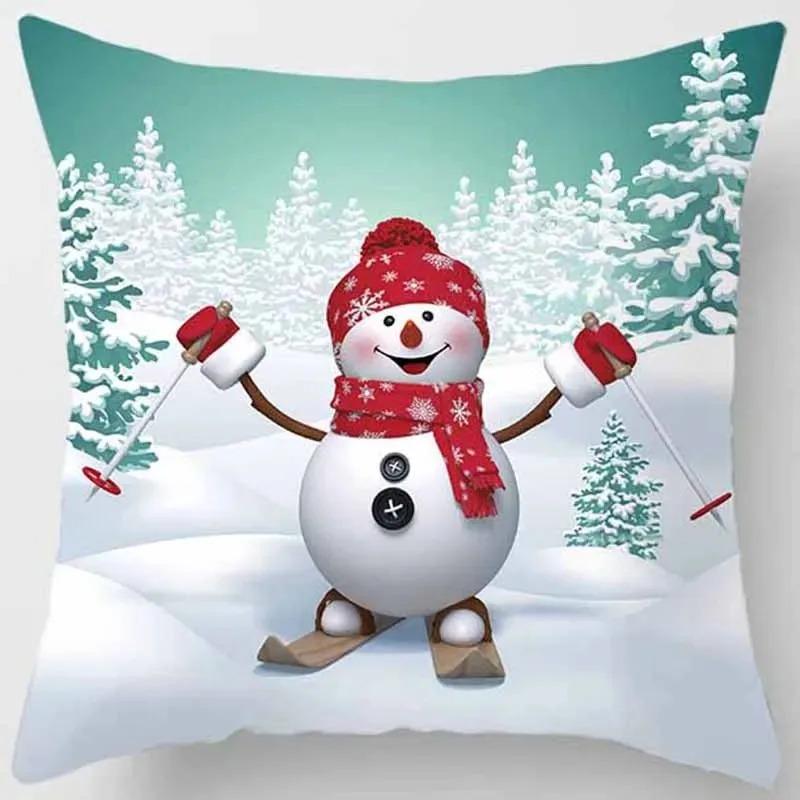 Christmas Themed Pillowcases Car Accessories Office Santa Claus Living Room Sofa Home Pillowcases