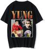90s Rapper Yung Lean Graphic Print T Shirt Hip Hop Vintage Gothic Clothes Tee Shirt Men's Cotton T-Shirt Oversized Tops Black