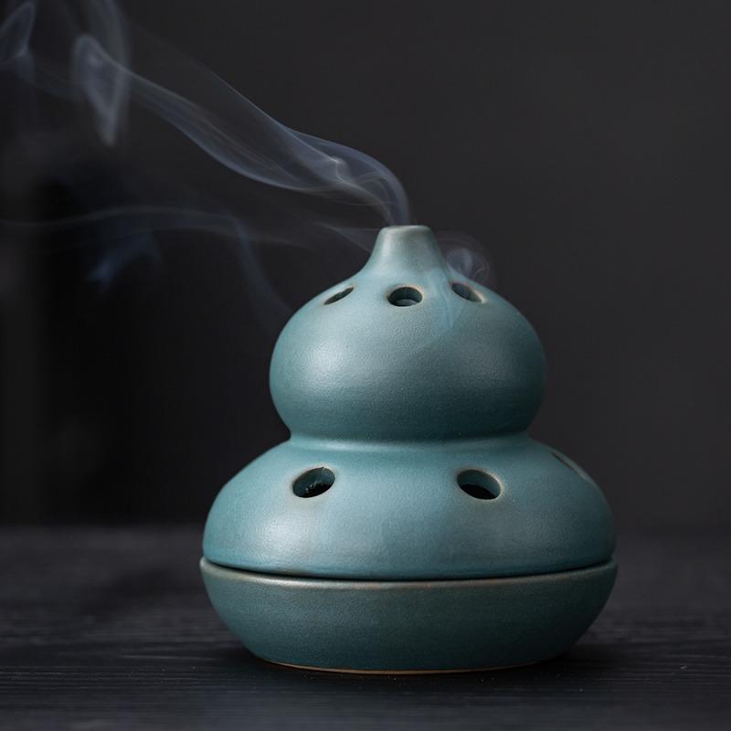 Gourd Plate Incense Burner Indoor Aromatherapy Burner Ceramic Incense Burner Sandalwood Agarwood Burner Antique Incense Road