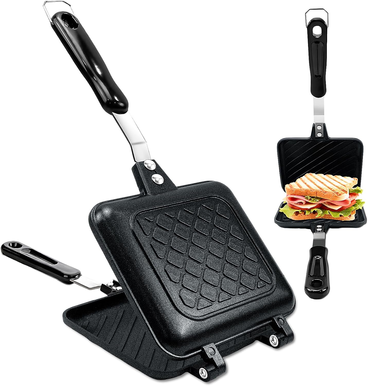 

, Nonstick Panini Maker Pan Grilled Stove Top Toasted Pan, Double Sided Cheese Press with Handle for Breakfast, Ca United States