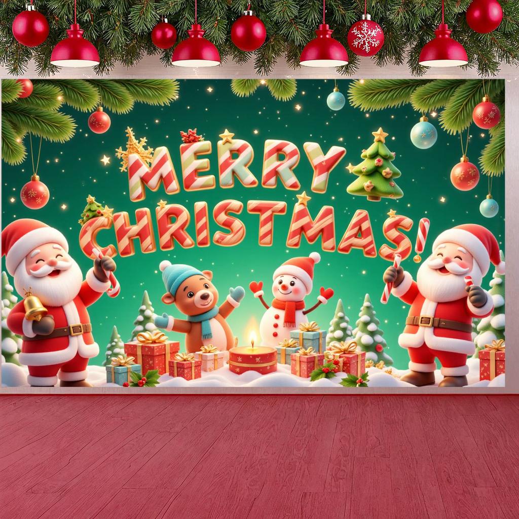 Santa Claus Banner Santa Claus Holiday Banner Christmas Banner Festive  For Outdoor Celebration Home Decoration Festive