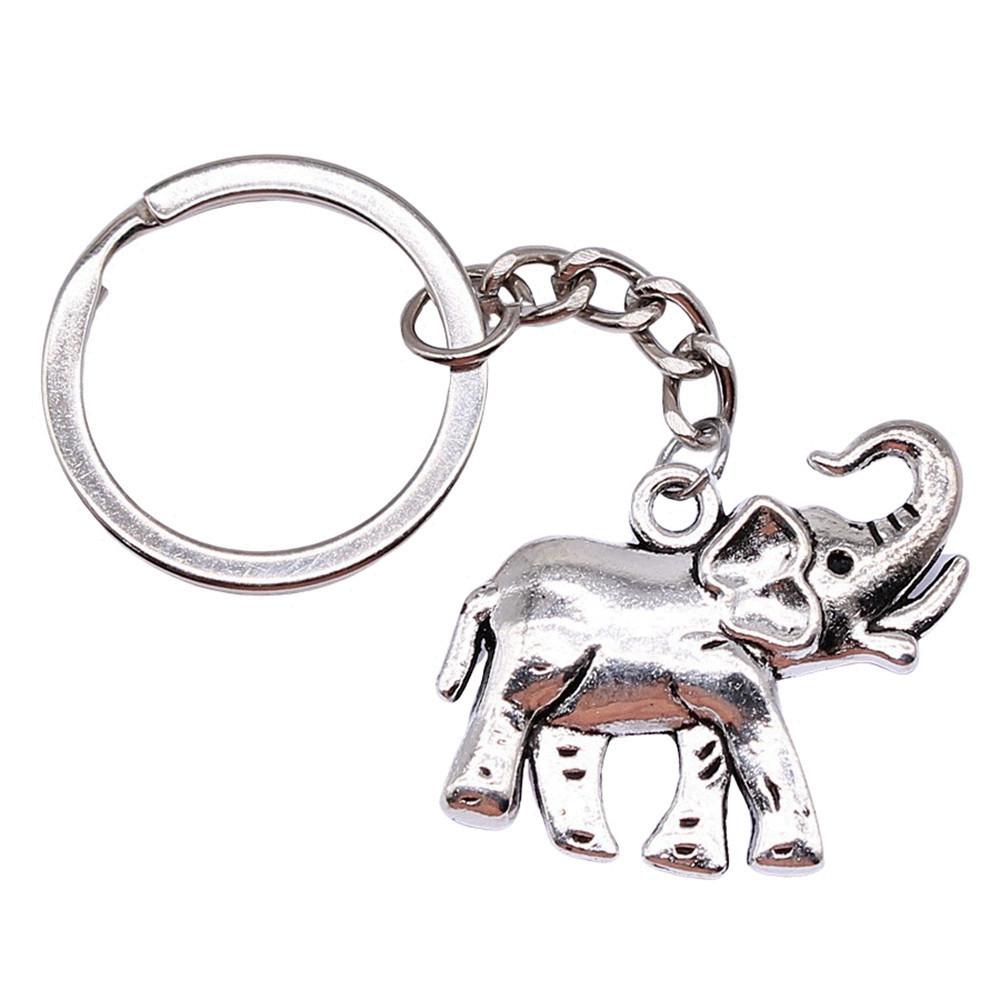 Pendants Elephant Charm Keychain Animal Theme Key Ring 28mm