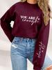 Women's Thickened Plush Hoodie 'You Are Always Enough' Print