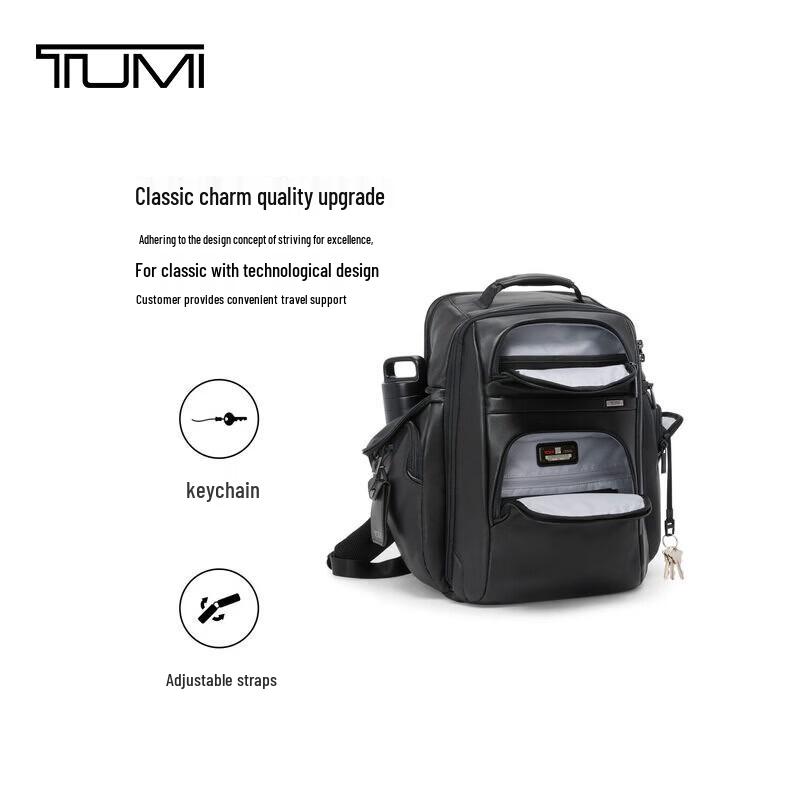 TUMI Alpha4 Men's Leather Business Laptop Backpack