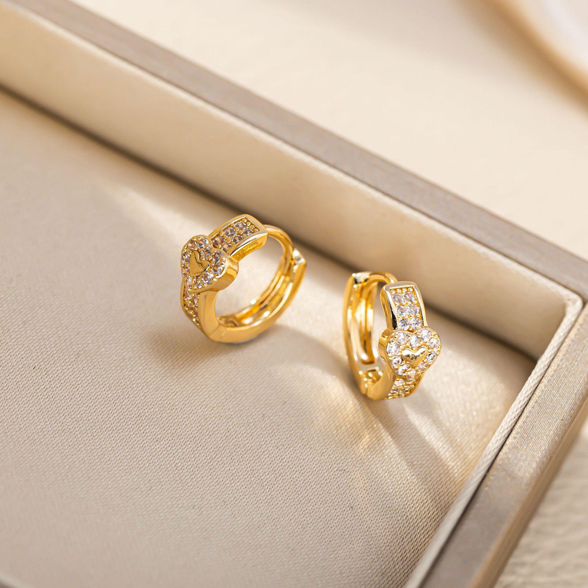 Trendy Non-fading Japanese Heart Stud & Hoop Earrings - Women s Accessories