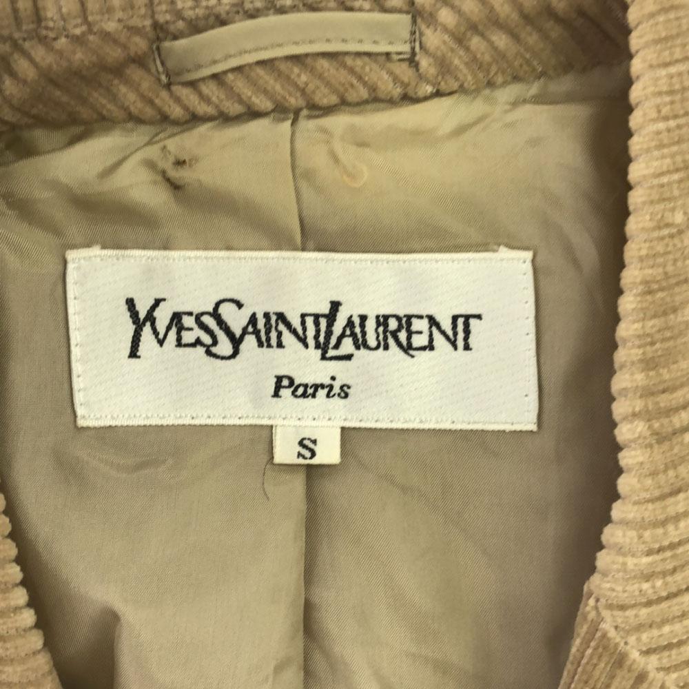 YVES SAINT LAURENT 90s Corduroy tailored jacket S beige Old Women Used