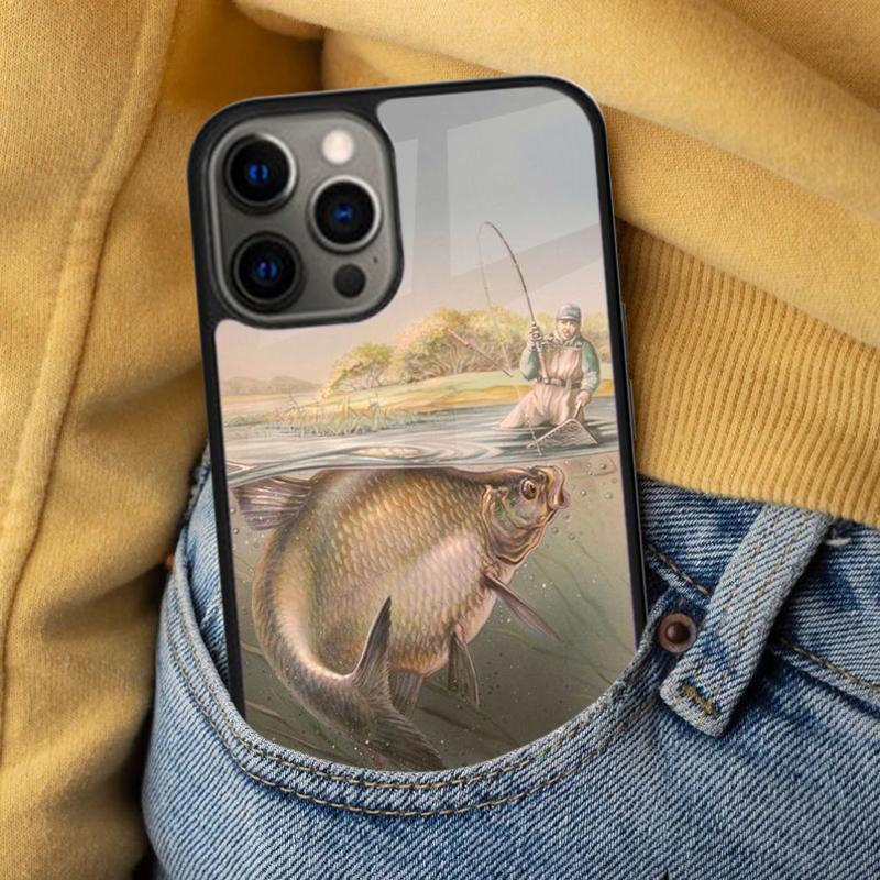 Fishing Painting Soft Phone Case for iPhone 17 Air 16e Pro Max 15 Pro 13 14 Plus 11 12 MagSafe Magnetic Coque