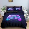 Kids Teens Video Games Duvet Cover Set Boys Gamer Comforter Cover Gaming Controller Pattern Bedding Set Polyester Quilt Cover