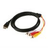 2Pcs HDMI Male To 3RCA Cable Three Color Coded RCA Composite