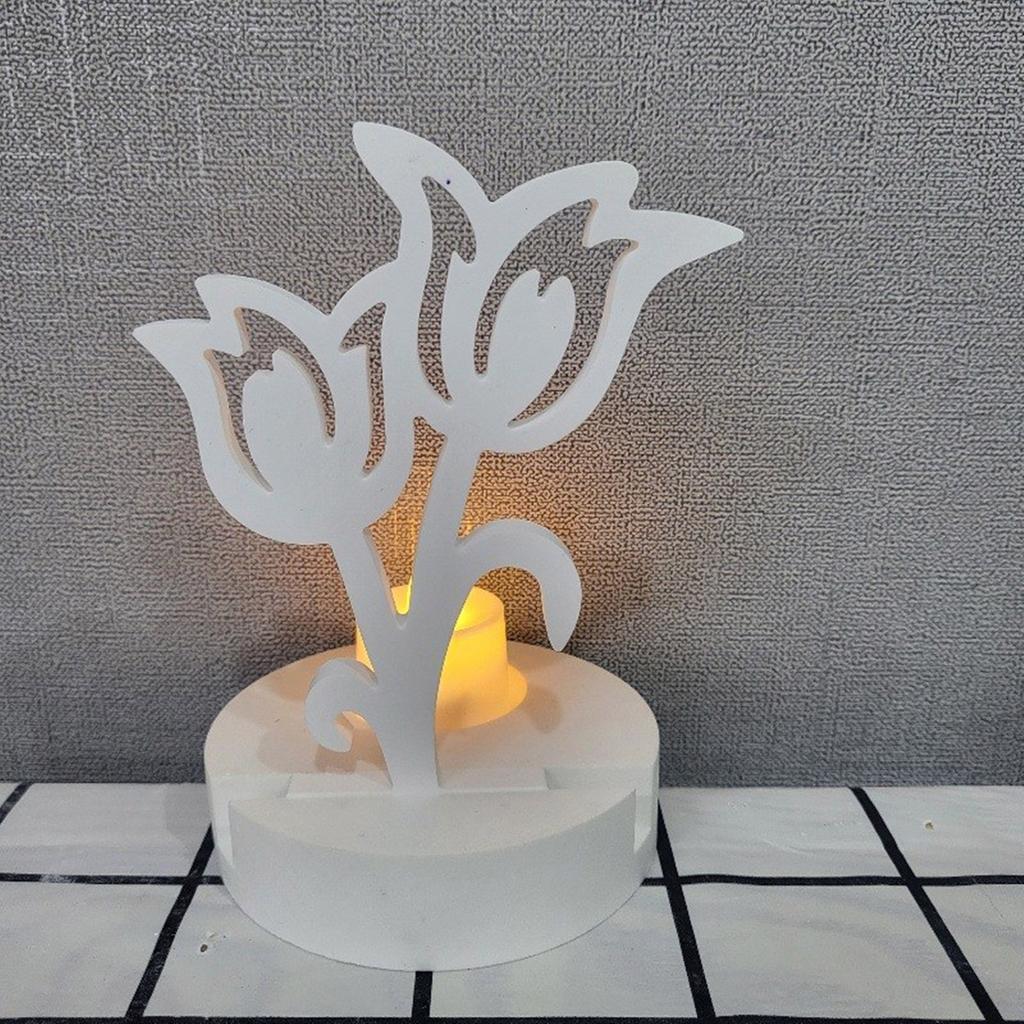 Flower Shaped Candlestick Silicone Mold Candle Base Mould Decorative Candle Holder Mold Ornament Home Decorations Mould