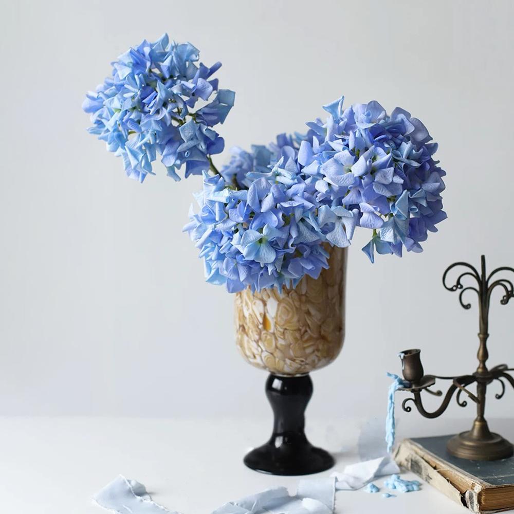 New Artificial Quality Hydrangea White Realistic Artificial Hydrangea Blue Real Touch Hydrangea Flowers Decor Wedding Party