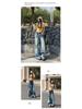 Women's Retro Washed Wide-Leg High-Waisted Slimming Floor-Length Spring Jeans