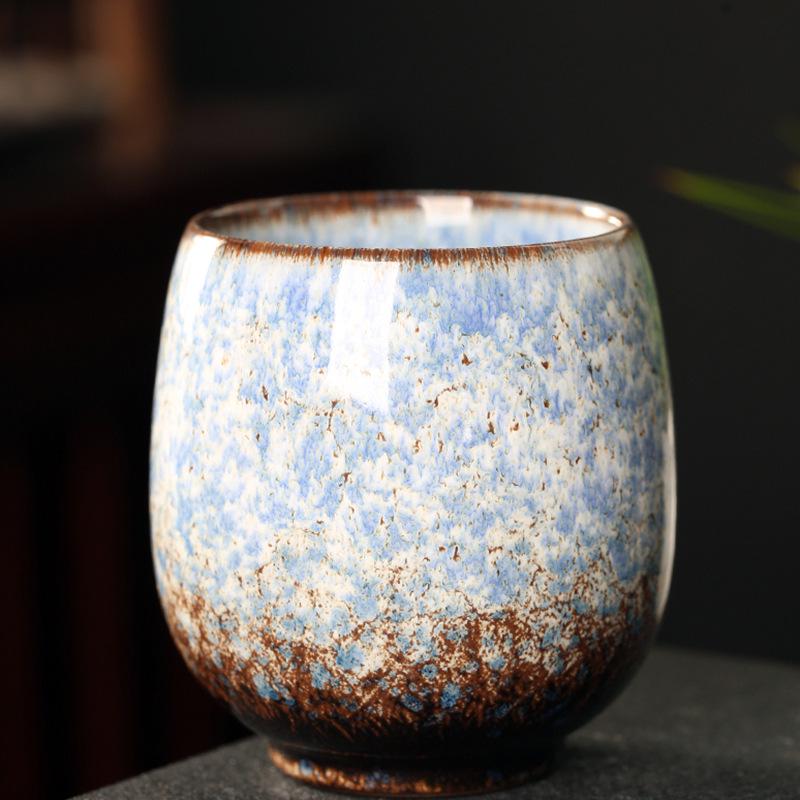 Jian Zhan Dragon Egg Kiln-Change Ceramic Tea Cup, 160ml, Multi-color