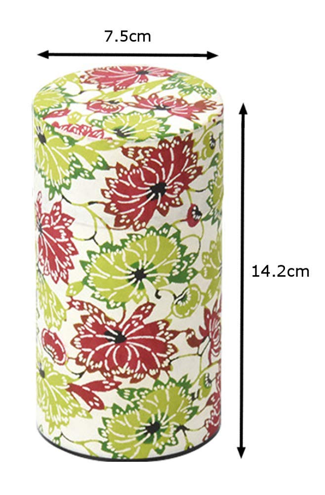 Yamako Tea Caddy, Po-kan, Haikara-san, Summer Flowers, Large, Made In Japan, 880942
